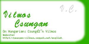 vilmos csungan business card